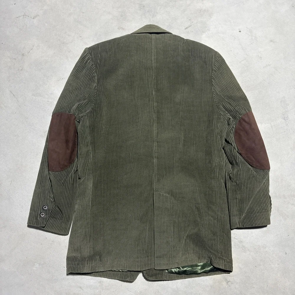 Vintage Eddie Bauer Green Corduroy Sports Jacket Blazer Men's SZ 40 Elbow Patch